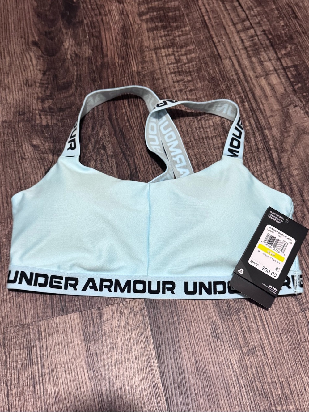 Under Armour Light Blue Logo Band Bikini Top